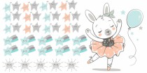 Naklejki dla dzieci - bajka, gwiazdki, królik, balon 9819 Naklejkomania - zdjecie 2 - miniatura