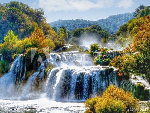 Krka National Park, Croatia. A view of the waterfalls - zdjęcie 1