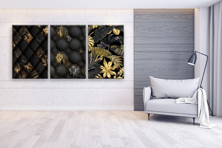 Obraz na ścianę do salonu sypialni 41263 glamour złoto - zdjęcie 3