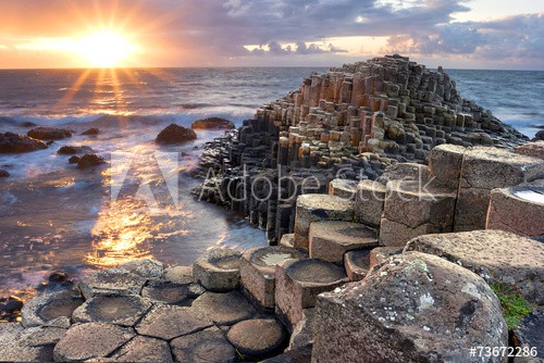 Sunset at Giant s causeway