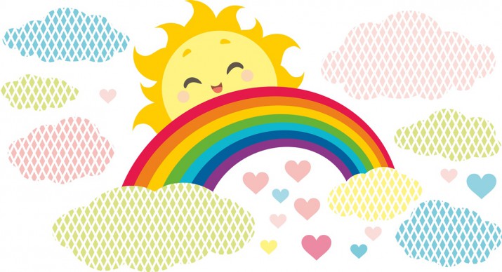 Naklejka ścienna dla dzieci -  słońce, tęcza, niebo 9613 - zdjęcie 3