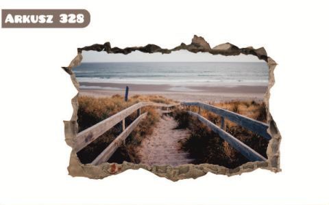 Naklejka na ścianę, dziura 3D przejście na plażę 328 - zdjęcie 2