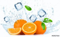 Oranges with water splash Naklejkomania - zdjecie 1 - miniatura