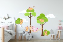 Naklejki na ścianę dla dzieci - 15143 drzewa zwierzęta chmurki Naklejkomania - zdjecie 1 - miniatura