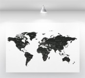 Naklejka ścienna - mapa świata czarna angielska mapa 5 Naklejkomania - zdjecie 1 - miniatura