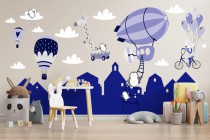 Naklejki dla dzieci na ścianę 41400 balony miasto Naklejkomania - zdjecie 1 - miniatura