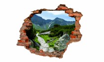 Naklejka na ścianę, dziura 3D  cegły góry szlak 3041 Naklejkomania - zdjecie 2 - miniatura
