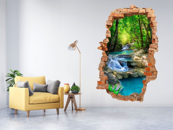 Naklejka na ścianę , dziura 3D wodospad 3664 Naklejkomania - zdjecie 1