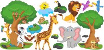 Naklejka ścienna dla dzieci -  safari, zwierzęta zestaw 56 Naklejkomania - zdjecie 2 - miniatura