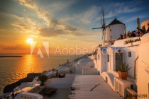 Santorini greece famous Oia in sunset time golden hour Naklejkomania - zdjecie 1 - miniatura