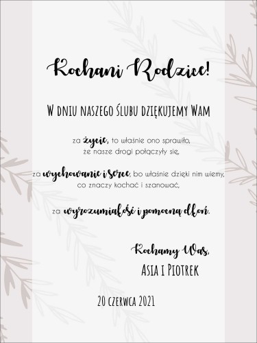 Plakat w ramie ślub wesele podziękowanie dla rodziców 20535 - zdjęcie 2