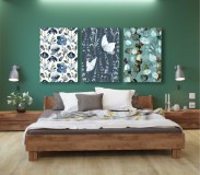 Obrazy na ścianę do salonu sypialni akwarela, liście, motyle 20151 Naklejkomania - zdjecie 2 - miniatura