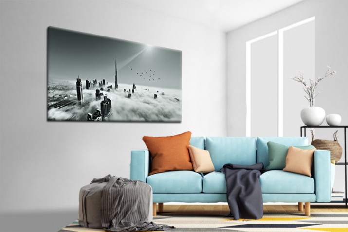 Obraz na ramie płótno canvas- miasto, Dubaj, chmury, niebo  15095 - zdjęcie 3