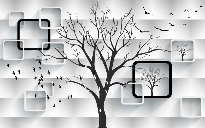 Fototapety Fototapeta na ścianę 3d 9954 ściana za drzewem - zdjęcie 2