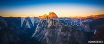 Panoramic Sunset View of Half Dome from  Glacier Point in Yosemite National Park Naklejkomania - zdjecie 1 - miniatura