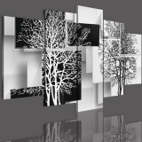 Obrazy na ścianę 5 częściowy 41532 drzewo,czerń-biel Naklejkomania - zdjecie 3 - miniatura