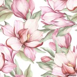 Seamless pattern with blooming magnolia. Watercolor illustration Naklejkomania - zdjecie 1 - miniatura