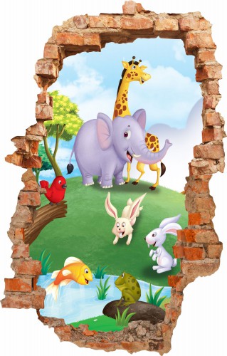 Naklejka na ścianę , dziura 3D safari 3655 - zdjęcie 2
