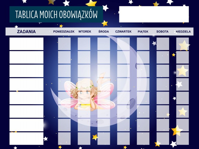 Tablica motywacyjna magnetyczna tablica z obowiązkami wróżka 4521 - zdjęcie 4