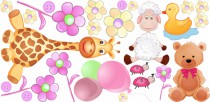 Naklejka ścienna dla dzieci -  żyrafa, balony zestaw 13 Naklejkomania - zdjecie 2 - miniatura