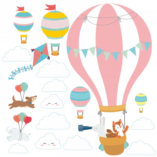 Naklejka ścienna dla dzieci -  balony, niebo 9713 - zdjęcie 3