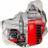 Naklejka na ścianę, dziura 3D miasto Londyn autobus 3506 Naklejkomania - zdjecie 2 - miniatura