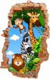 Naklejka na ścianę , dziura 3D  zwierzęta 3654 Naklejkomania - zdjecie 2 - miniatura