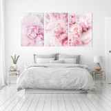 Obrazy na ścianę sypialni, salonu pastele, delikatne pióra, róż, piwonie 20278 Naklejkomania - zdjecie 2 - miniatura