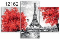 Tryptyk do salonu - Obraz, Paryż 12162 Naklejkomania - zdjecie 1 - miniatura