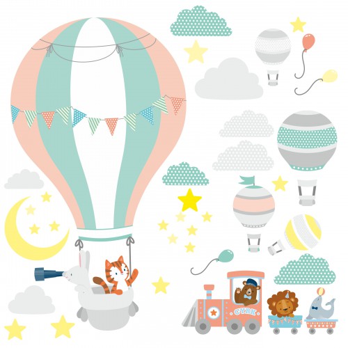 Naklejka ścienna dla dzieci -  balony, niebo 9729 - zdjęcie 3