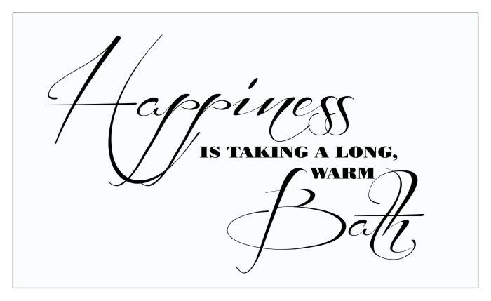 642 Napisy na ścianę naklejka ścienna Happiness is taking a long warm bath - zdjęcie 2