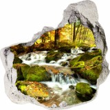 Naklejka na ścianę, dziura 3D jezioro las góry wodospad 3525 Naklejkomania - zdjecie 2 - miniatura