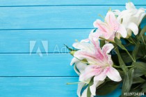 lily on a blue board Naklejkomania - zdjecie 1 - miniatura