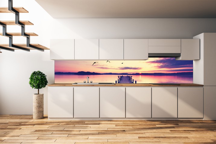 Panele kuchenne PCV 195500351 zachód słońca panel dibond