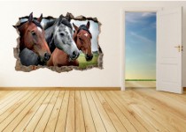 Naklejka na ścianę, dziura 3D, konie 275 Naklejkomania - zdjecie 1 - miniatura