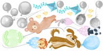 Naklejki dla dzieci na ścianę zwierzęta z balonami 41174 Naklejkomania - zdjecie 2 - miniatura