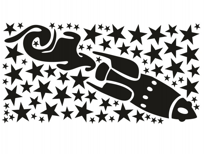 Naklejki świecące w nocy fotoluminescencyjne rakieta zestaw 4 - zdjęcie 2