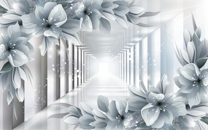 Fototapeta na ścianę tunel 3d kwiaty 40386 - zdjęcie 2