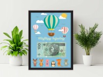 Plakat w ramie na pieniądze, balon PP012 Naklejkomania - zdjecie 1 - miniatura