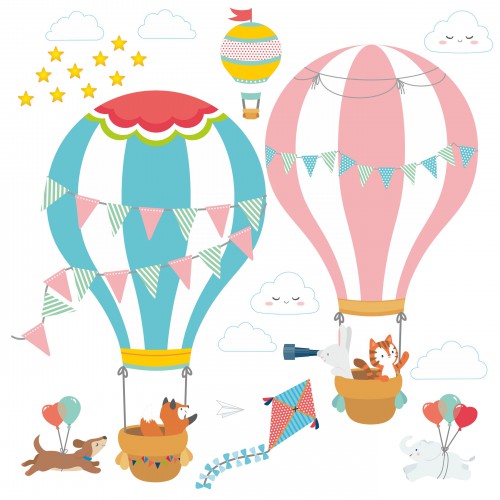 Naklejka ścienna dla dzieci -  balony, niebo 9701 - zdjęcie 3