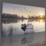Obraz na ramie płótno canvas- pejzaż, jezioro, pomost 15092 Naklejkomania - zdjecie 3 - miniatura