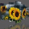 Obrazy 5 częściowe- Kwiaty, słoneczniki 12329 Naklejkomania - zdjecie 3 - miniatura