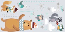 Naklejki dziecięce - bajka niedźwiedź, gwiazdki, boho, indiańskie, sowy, misiu 9843 Naklejkomania - zdjecie 2 - miniatura