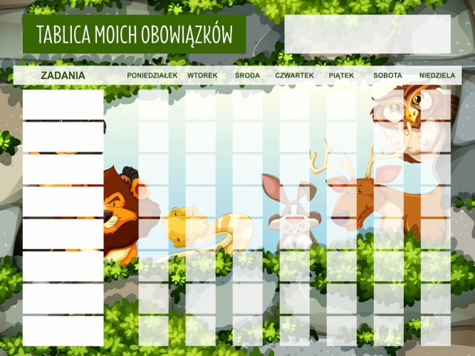 Tablica motywacyjna magnetyczna tablica z obowiązkami zwierzęta 4523 - zdjęcie 4