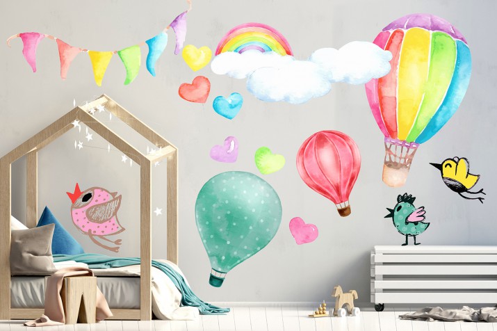 Naklejki do pokoju dziecięcka 41016 balony tęcza Naklejkomania - zdjecie 1