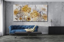 Obraz na ścianę do sypialni salonu malowane słoneczniki   41432 Naklejkomania - zdjecie 3 - miniatura