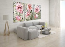 Obrazy na ścianę sypialni, salonu 20200 pastelowe kwiaty Naklejkomania - zdjecie 2 - miniatura
