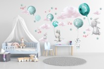 Naklejki dla dzieci na ścianę 41440 balony chmurki Naklejkomania - zdjecie 1 - miniatura