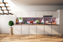 Panel szklany do kuchni  14328 warzywa przyprawy Naklejkomania - zdjecie 1 - miniatura