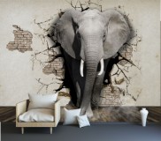 Fototapety na ścianę 3d 184786614 słoń w salonie Naklejkomania - zdjecie 1 - miniatura